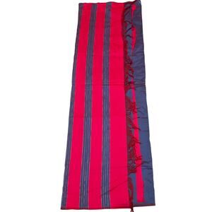 Magenta & Blue Cotton Blend Saree Traditional Indian Sari Striped Pallu